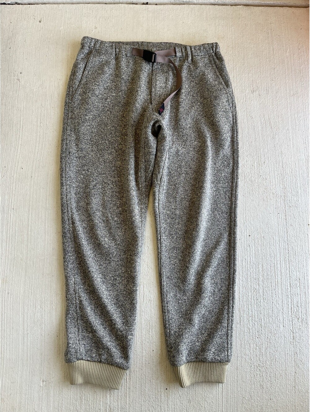 Gramicci Knit Fleece Jogger Pants Gray Size M Belted⁠